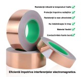 Banda adeziva din cupru conductiva pe ambele fete pentru aplicatii electrice 15mm 10m