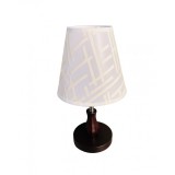 Veioza DC Lemn, picior lemn venghe cu inox, 1*e27, intrerupator pe fir, 40cm