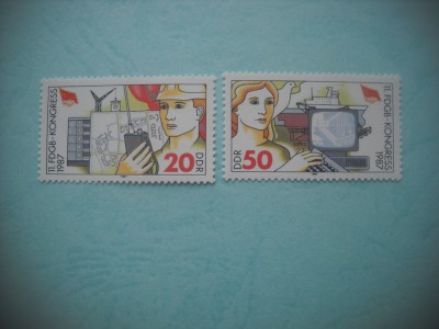 HOPCT TIMBRE MNH 1198 CONGRESUL SINDICATELOR -2 VAL-1987-GERMANIA DDR/RDG foto