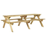 Masa de picnic cu banci, 220x122x72 cm, lemn de pin tratat GartenMobel Dekor, vidaXL
