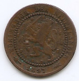 Olanda 1 Cent 1897 - Willem III / Wilhelmina , Bronz, 19 mm KM-107.2, Europa