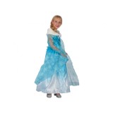 Mantie Printesa Elsa cu guler, pentru copii 6-8 ani, albastru (120/130 Cm)