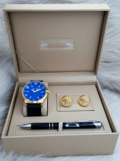 Set cadou pentru barbati Matteo Ferari, ceas, butoni, pix metalic MF030B110G foto