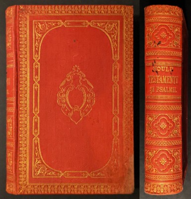 ✝ rara 1902 Biblie SBB NOUL TESTAMENT si PSALMII / IISUSU CHRISTOSU Tiparita la Viena in Limba Romana 514 pag cu 2 HARTI litografie BIBLIA VECHE foto