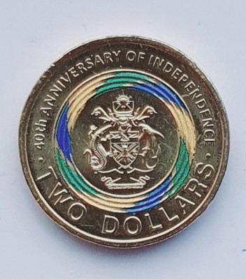 Solomon 2 Dollars 2018 UNC Elizabeth II 40th Anniversary of Independence - A028 foto