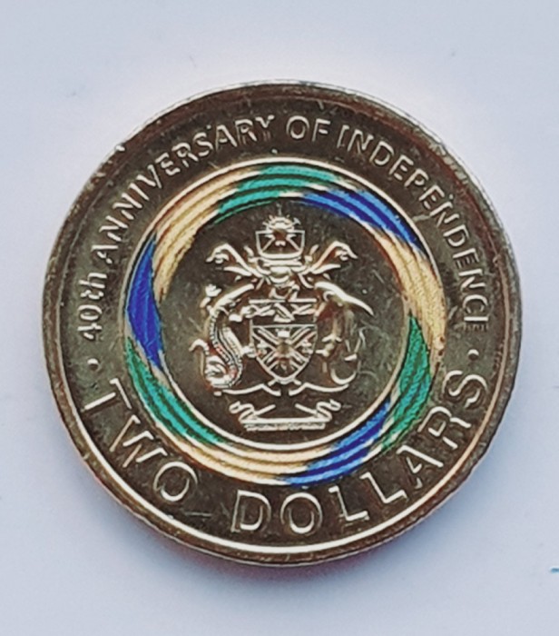 Solomon 2 Dollars 2018 UNC Elizabeth II 40th Anniversary of Independence - A028