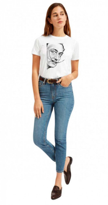 Tricou dama alb - Dali - Portret - M