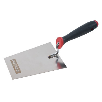 MISTRIE INOX TRAPEZOIDALA CU MANER GUMAT 160X100X75MM foto