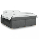 VidaXL Pat box spring cu saltea, gri &icirc;nchis, 180x200 cm, textil 3285395