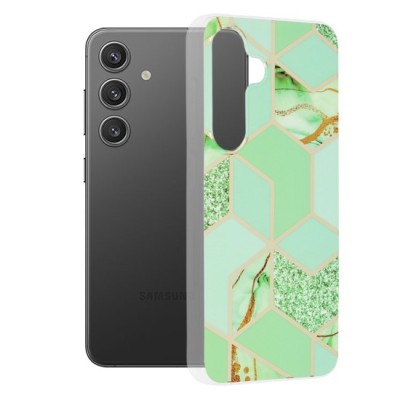 Husa pentru Samsung Galaxy S24 - Techsuit Marble Series - Green Hex foto