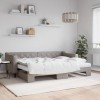VidaXL Pat de zi cu extensie și saltele, gri taupe, 80x200 cm, textil 3197442