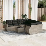 Gossi set canapele de gradina cu perne, 9 piese gri deschis poliratan