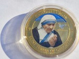 459. Moneda Tristan da Cunha 1 crown 2016 (Mother Teresa&#039;s Canonisation - Gold Plated)