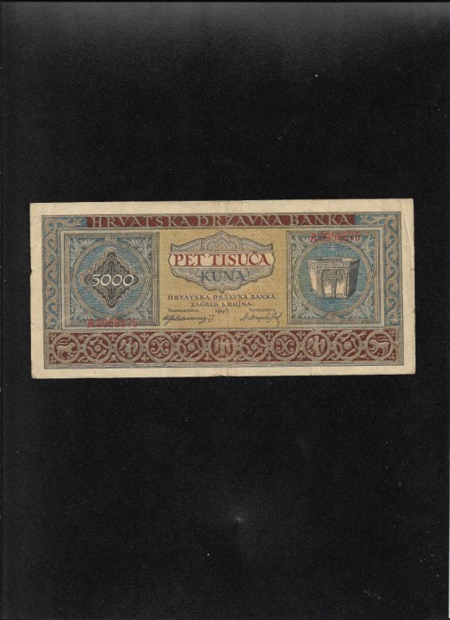 Rar! Croatia 5000 kuna 1943 seria0958675