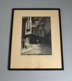 E Marshall Smith &quot;A sunlit street in Brittany&quot; fotografie originala cca 1920