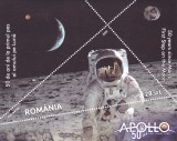 COSMOS,50 ANI DE LA PRIMUL PAS PE LUNA,BLOC,2019 MNH ** ROMANIA .
