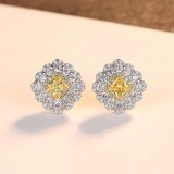 Cercei din argint cu piatra Galbena ARG105E, Argintboutique