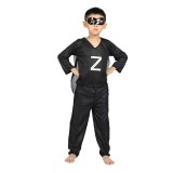Cumpara ieftin Costum Zorro Copii, IdeallStore, Marimea L (7-9 ani), Negru, Include Masca si Pelerina