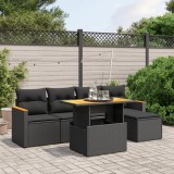 Cumpara ieftin Gossi set mobilier de gradina cu perne, 6 piese, negru, poliratan