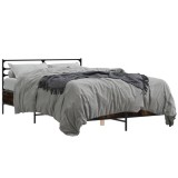 VidaXL Cadru de pat, stejar fumuriu 140x200 cm lemn prelucrat și metal