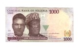 Bancnota Nigeria 1000 naira 2017, circulata, stare buna