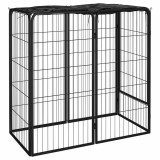 Cumpara ieftin Padoc pentru caini cu 6 panouri, negru, 50x100 cm, otel