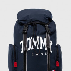 Tommy Jeans rucsac bărbați, culoarea bleumarin, mare, cu imprimeu AM0AM12130