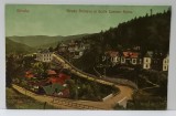 SINAIA , STRADA BRATIANU SI SCOALA CARMEN SYLVA , CARTE POSTALA ILUSTRATA , INCEPUTUL SECOLULUI 20