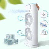 Aparat de aer conditionat portabil de birou cu umidificare prin pulverizare si telecomanda, multifunctional, ecologic, racire eficienta, alb
