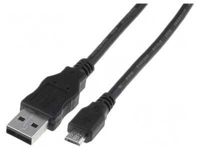 Cablu USB 2.0 A-Micro B 1m Negru foto