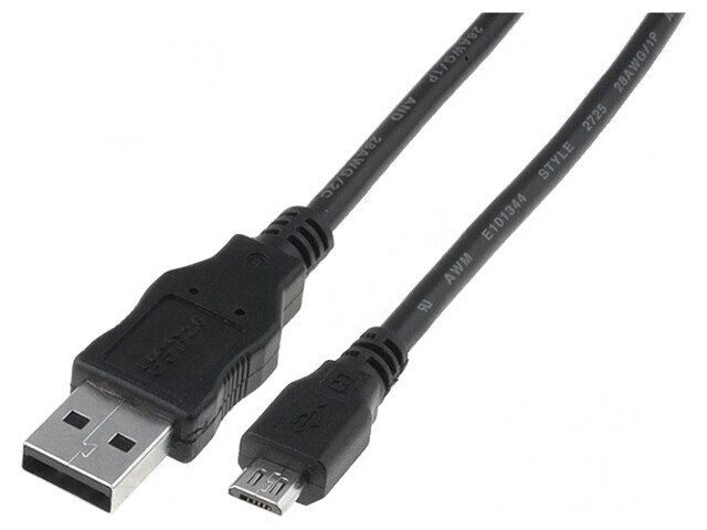 Cablu USB 2.0 A-Micro B 1m Negru