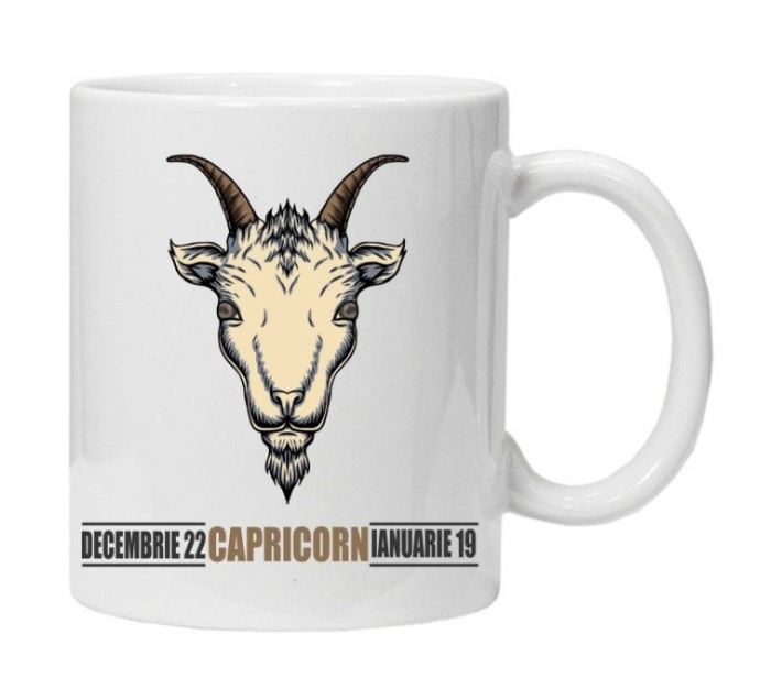 Cana alba personalizata &quot;capricorn&quot;, INOVATIX&reg;. 330ml