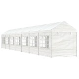 VidaXL Foișor cu acoperiș, alb, 15,61x2,28x2,69 m, polietilenă