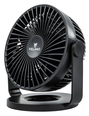 Ventilator de birou cu baterii Velano, negru, 1200 mAh, Powermat VELWEBS0011 foto