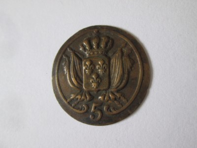 Rara! Franta proba moneda 5 Sol Ludovic XVI circa 1791,diametrul=24 mm foto