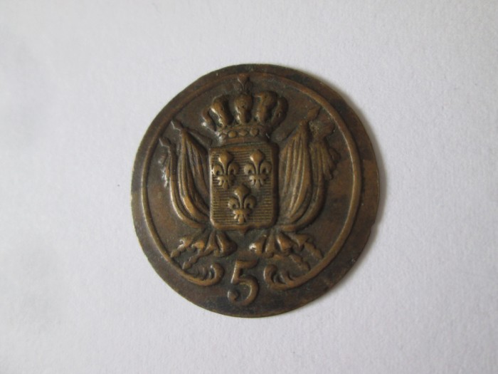 Rara! Franta proba moneda 5 Sol Ludovic XVI circa 1791,diametrul=24 mm