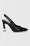 Karl Lagerfeld stilettos de piele PREMIERE 90 culoarea negru, KL33524