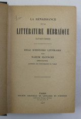 LA RENAISSANCE DE LA LITTERATURE HEBRAIQUE , 1903 foto