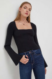Hollister Co. pulover femei, culoarea negru, light