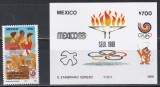 Mexic 1988 - Jocurile Olimpice - Seul, Serie + Colita NDT, MNH