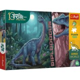 Puzzle Trefl 100 piese Dino World Diplodocus pentru copii 6+