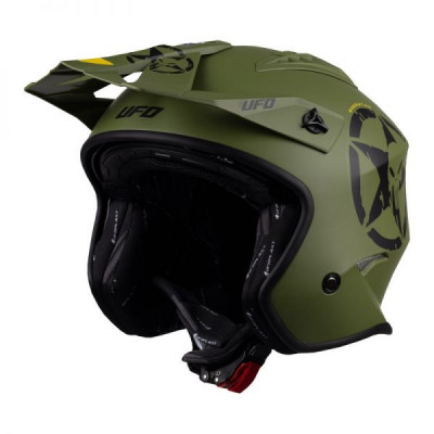 MBS Casca semi-integrala Ufo Plast Sheratan Jet, vizor fumuriu, verde-armata, L, Cod Produs: HE150L foto