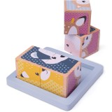 Bigjigs Toys Woodland cuburi pentru copii 6 m+ 5 buc
