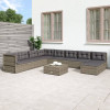 VidaXL Set mobilier de grădină cu perne, 9 piese, gri, poliratan
