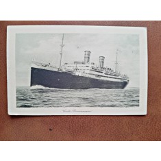 Fotografie tip carte postala, vapor Conte Biancomano, inceput de secol XX