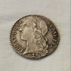 Moneda Franța 12 sols 1/10 ecu 1740P (Dijon) argint Ludovic XV R1