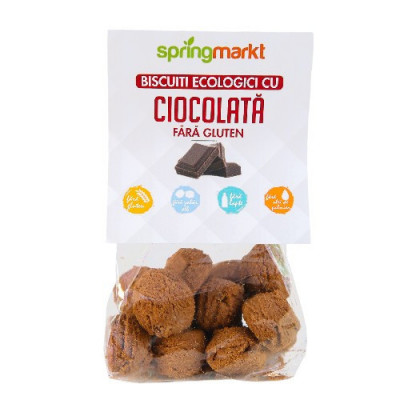Biscuiti cu Ciocolata Fara Gluten Bio 100 grame Springmarkt foto