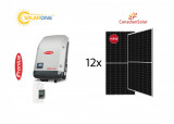 Kit sistem fotovoltaic 5 kW monofazat, invertor Fronius si 12 panouri Canadian Solar 460W
