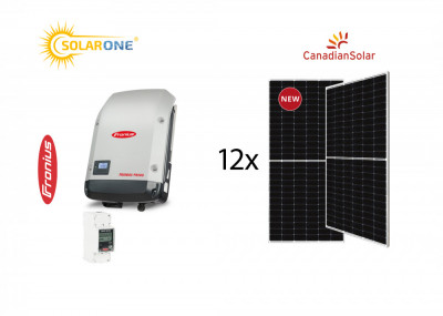 Kit sistem fotovoltaic 5 kW monofazat, invertor Fronius si 12 panouri Canadian Solar 460W foto