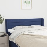 VidaXL Tăblie de pat cu aripioare, albastru, 147x16x78/88 cm textil 3118912